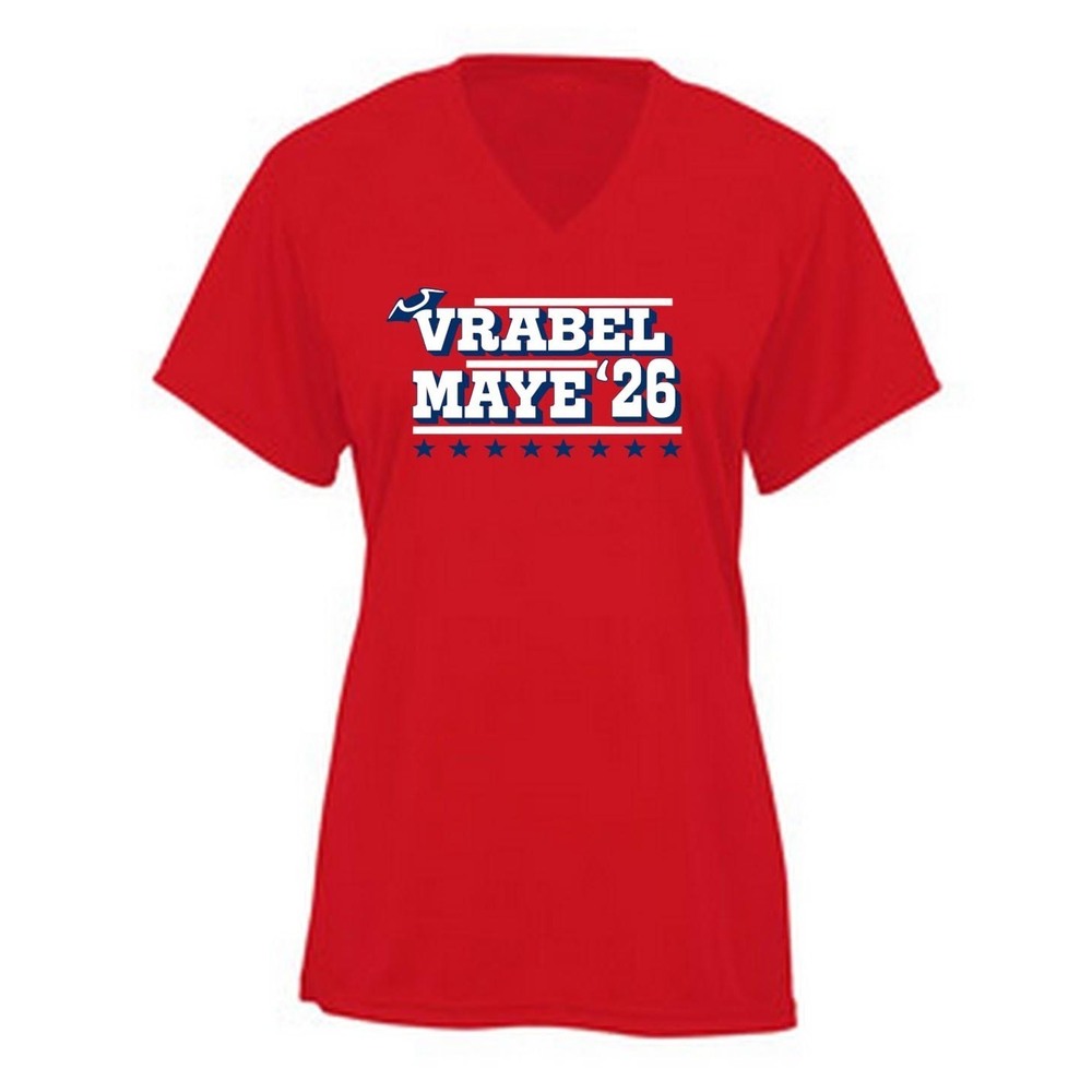 Drake Maye Mike Vrabel 2026 Patriots Ladies V-Neck Shirt